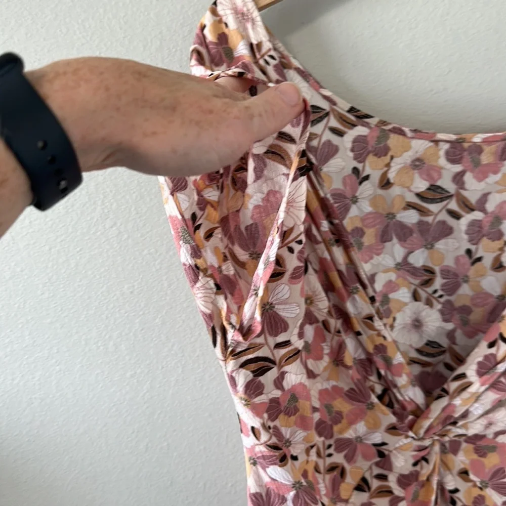 Willow + Root Twisted Open Back Top Versatile Floral Print Medium Multi Color - Picture 9 of 15